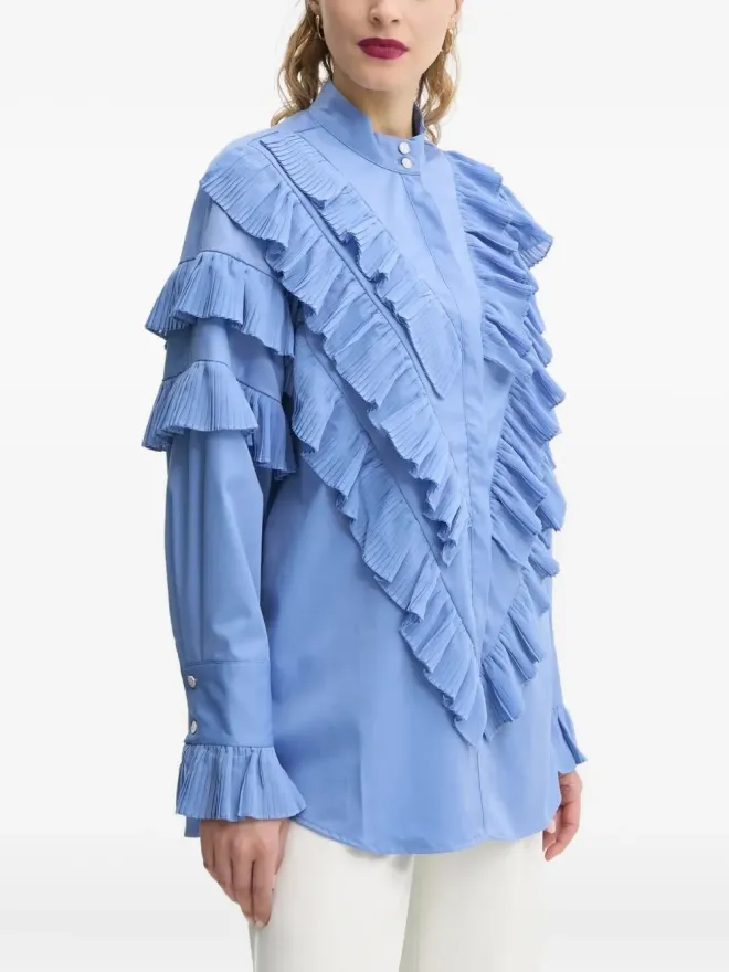 Bruuns Bazaar Bruuns Bazaar プリーツ入りフリルブラウスの商品画像
