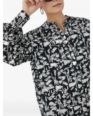 Bruuns Bazaar geometric-print long-sleeved blouse - White - サムネイル4
