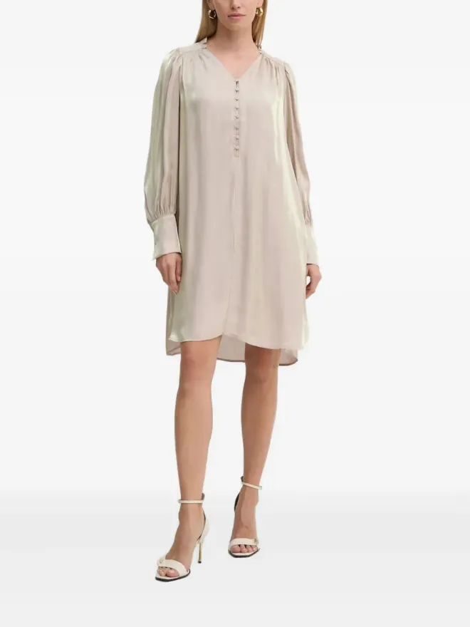 Bruuns Bazaar Bruuns Bazaar v-neck mini dress - Neutralsの商品画像