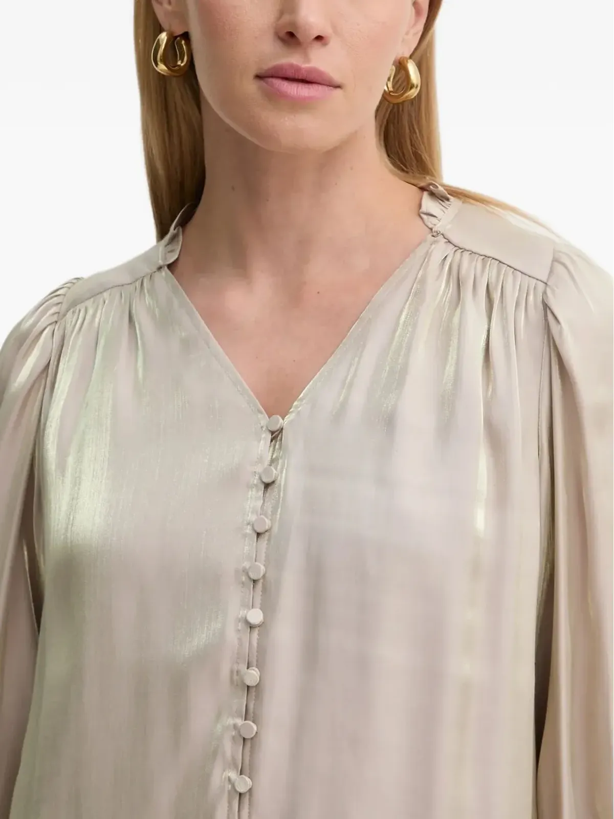 Bruuns Bazaar v-neck mini dress - Neutrals - 画像3