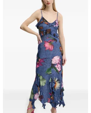 Desigual フリル花柄プリント アシンメトリーヘム ドレス - サムネイル1