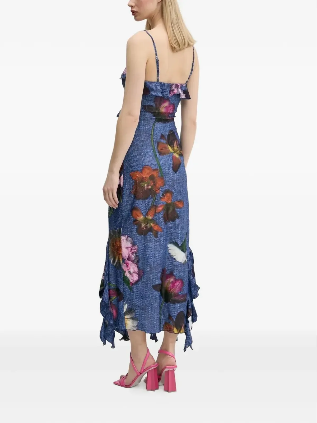Desigual フリル花柄プリント アシンメトリーヘム ドレス - 画像2