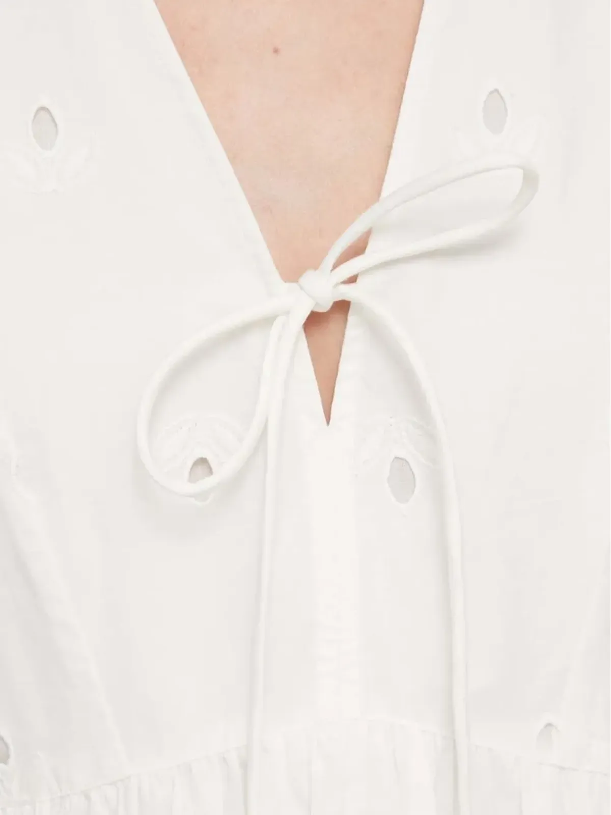 Desigual アイレットパフスリーブ・ミニドレス - White - 画像3