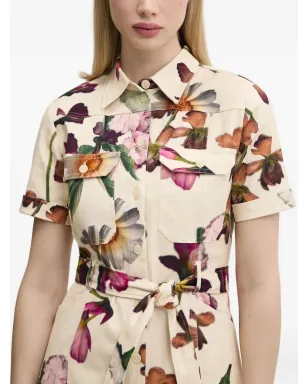 Desigual 花柄プリント ベルト付きシャツミニドレス - サムネイル5