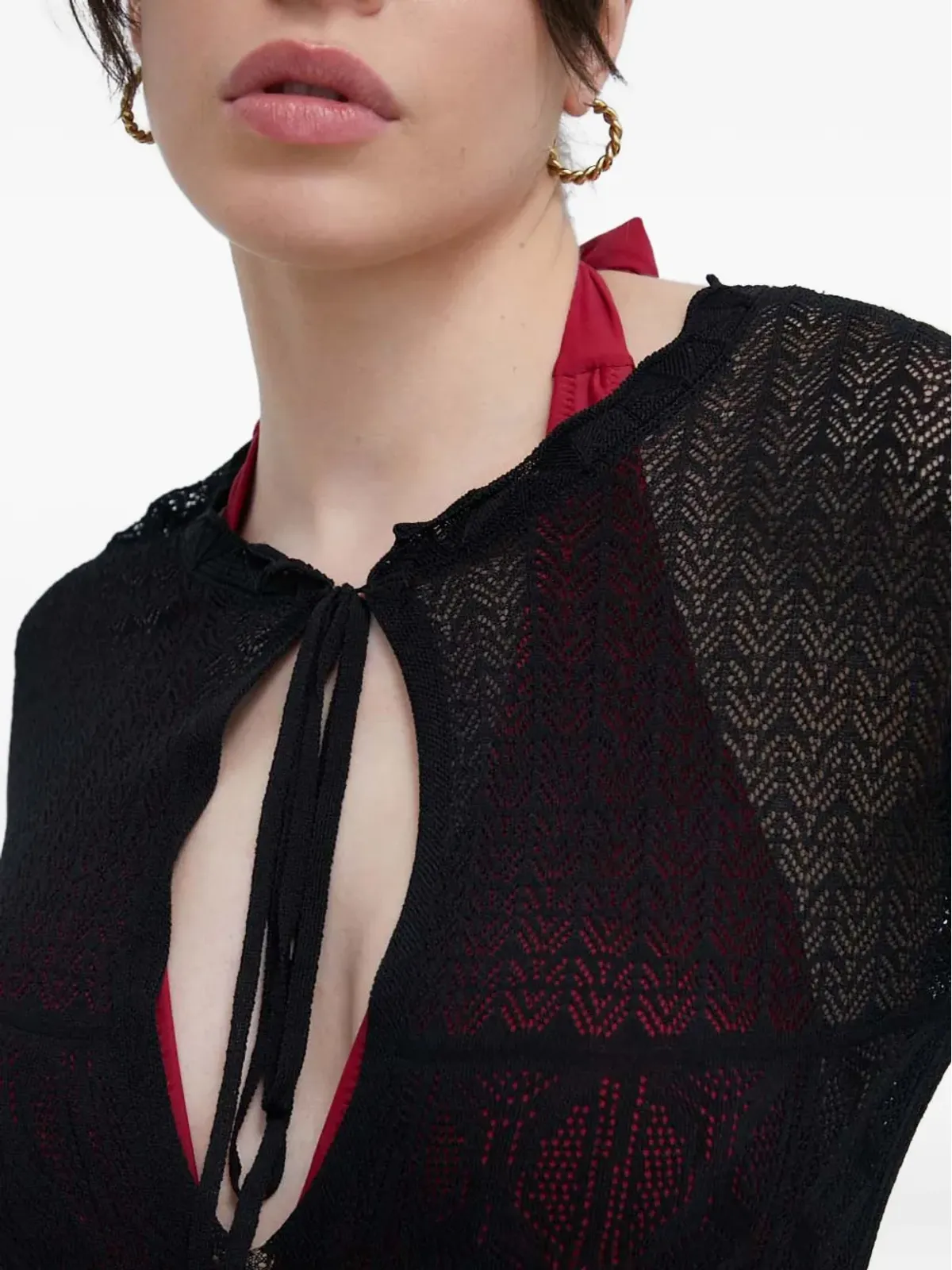 Desigual レースニット ミニビーチドレス - 画像4
