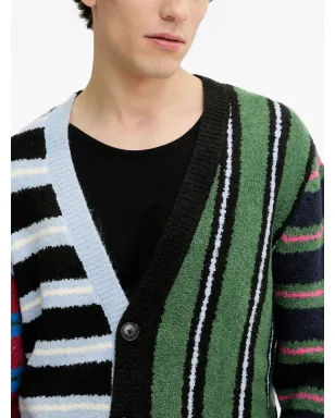 Desigual ストライプパッチワークカーディガン - ブラック - サムネイル3