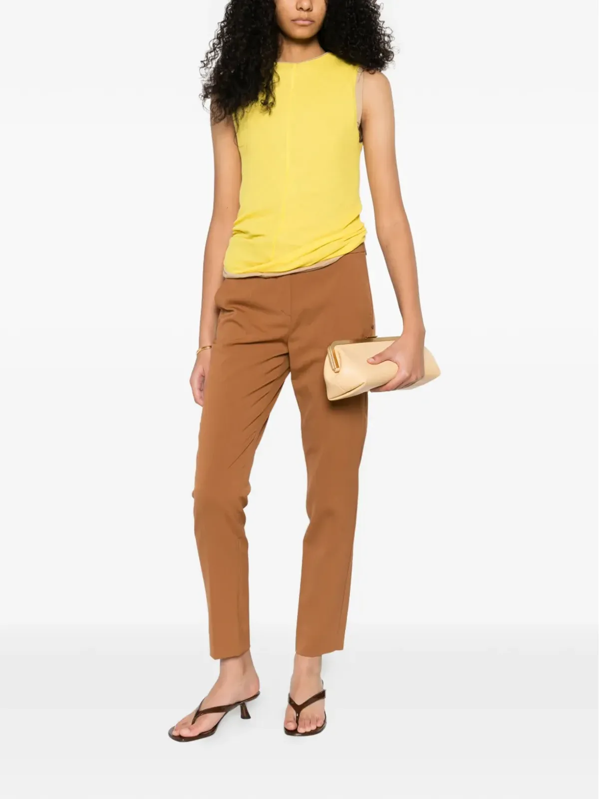 Sportmax スリットパンツ ブラウン - 画像2