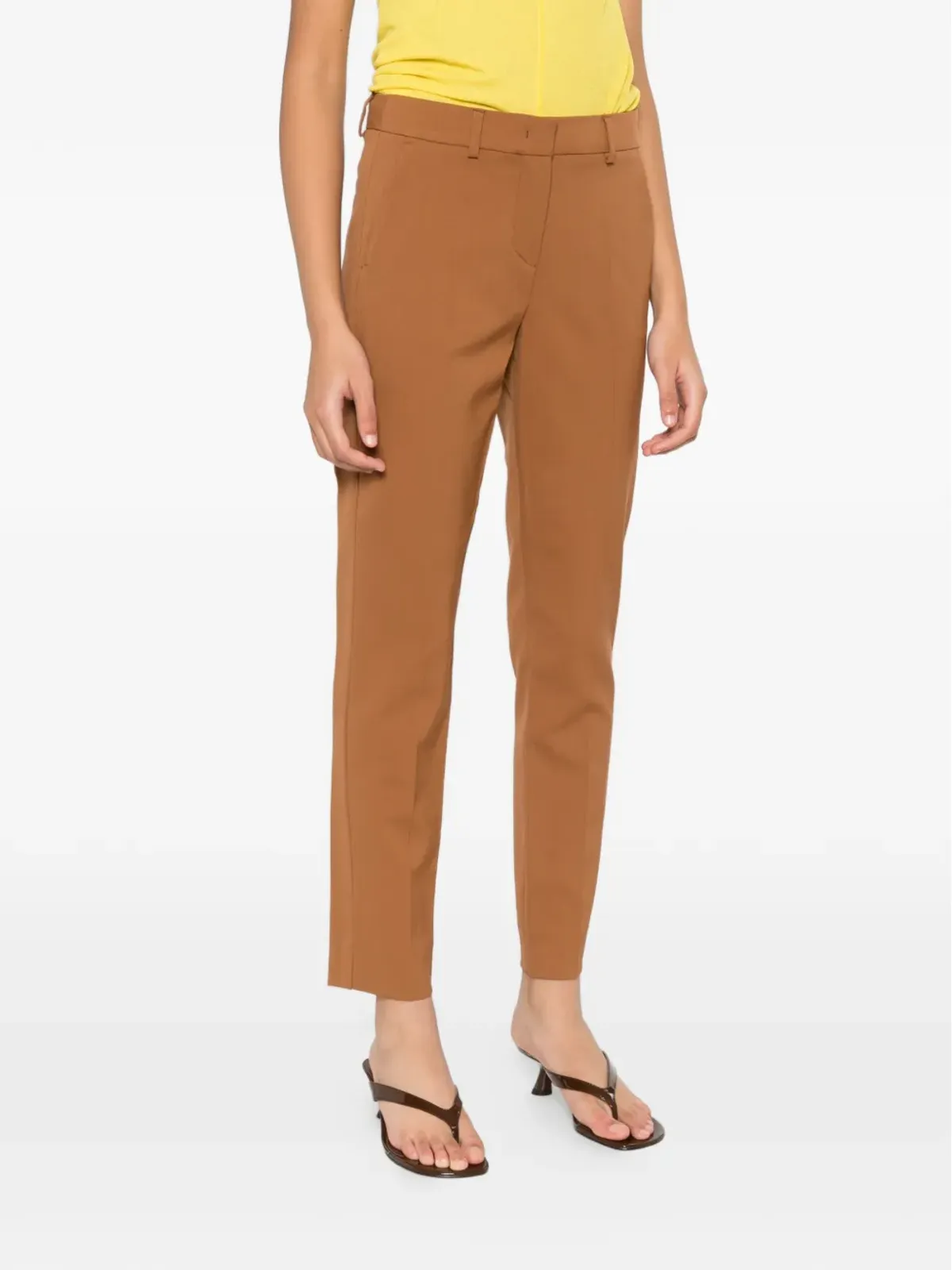 Sportmax スリットパンツ ブラウン - 画像3
