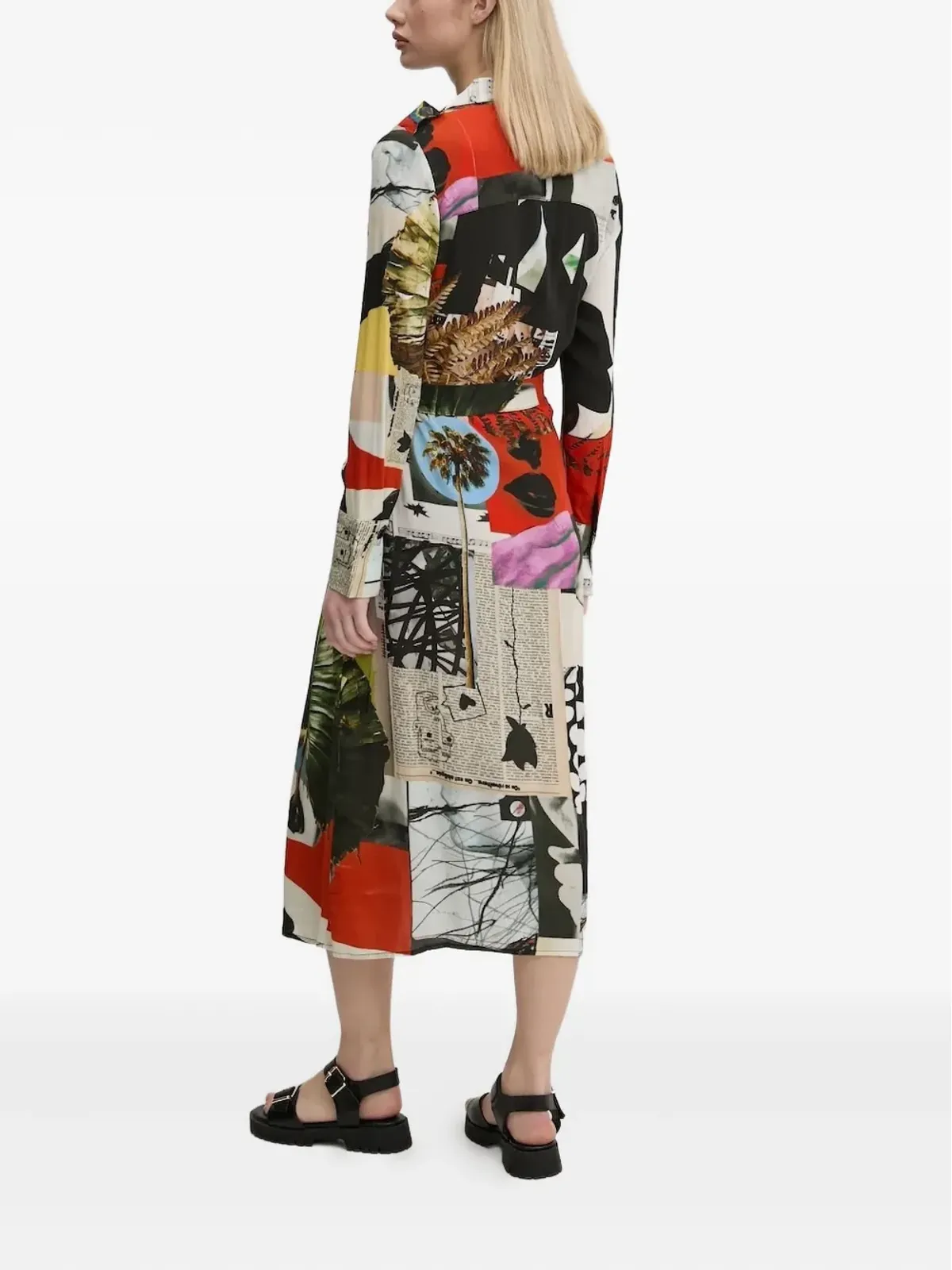 Desigual ベルト付きプリントシャツドレス - 画像2