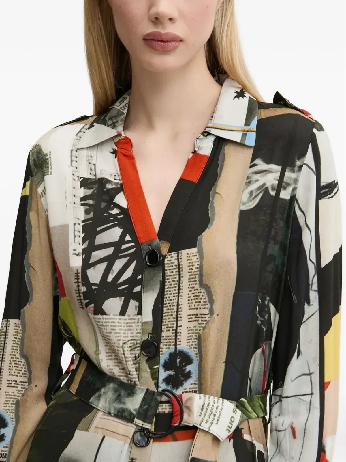 Desigual ベルト付きプリントシャツドレス - 画像3