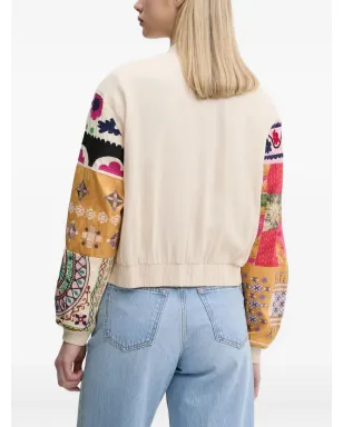 Desigual パッチワークスリーブ ボンバージャケット（ニュートラルカラー） - サムネイル2