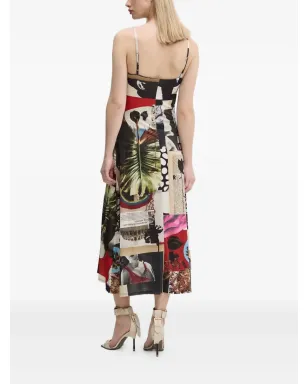 Desigual パッチワークプリント スリップミディドレス - サムネイル2