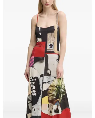 Desigual パッチワークプリント スリップミディドレス - サムネイル3