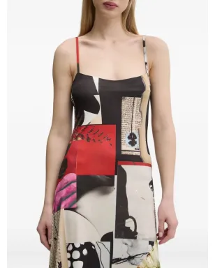 Desigual パッチワークプリント スリップミディドレス - サムネイル4