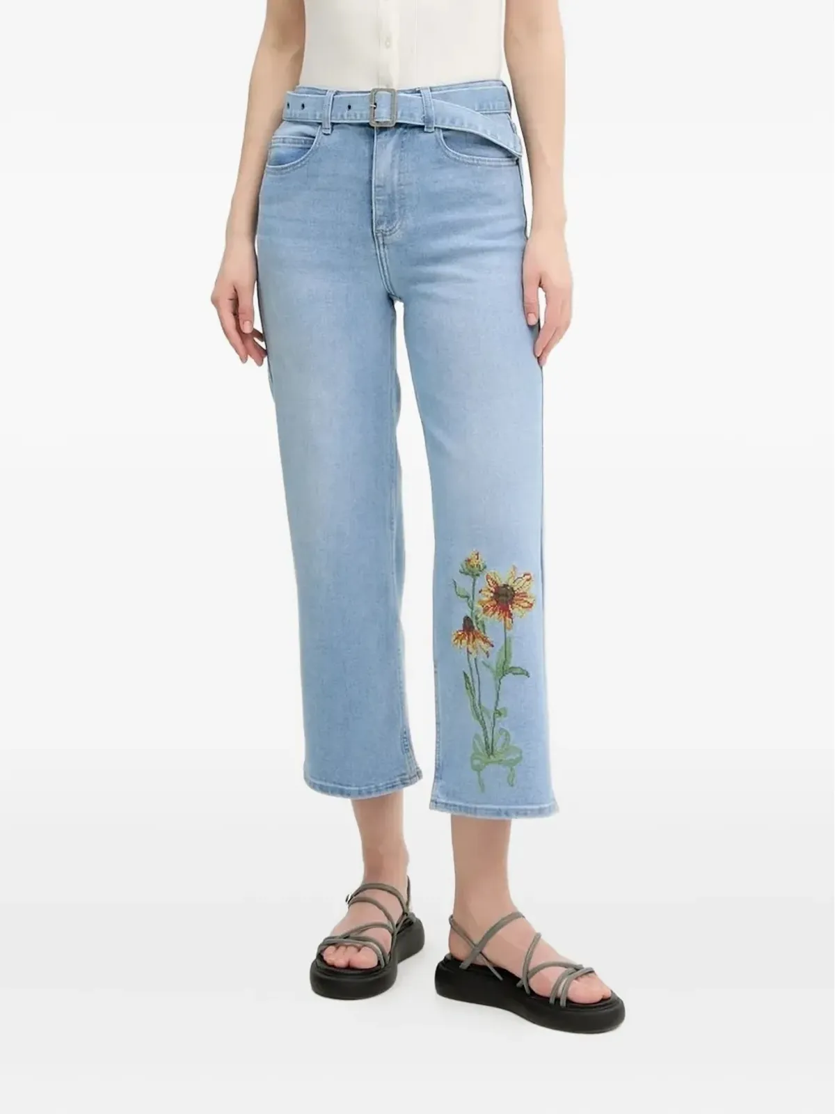 Desigual 刺繍デニムジーンズ - ブルー - 画像1