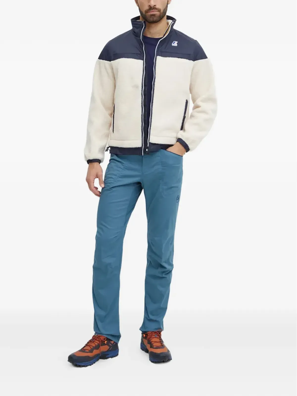 K-Way Le Vrai 3.0 Jilde Orsetto fleece-panelled zip-up jacket - Neutrals - 画像5