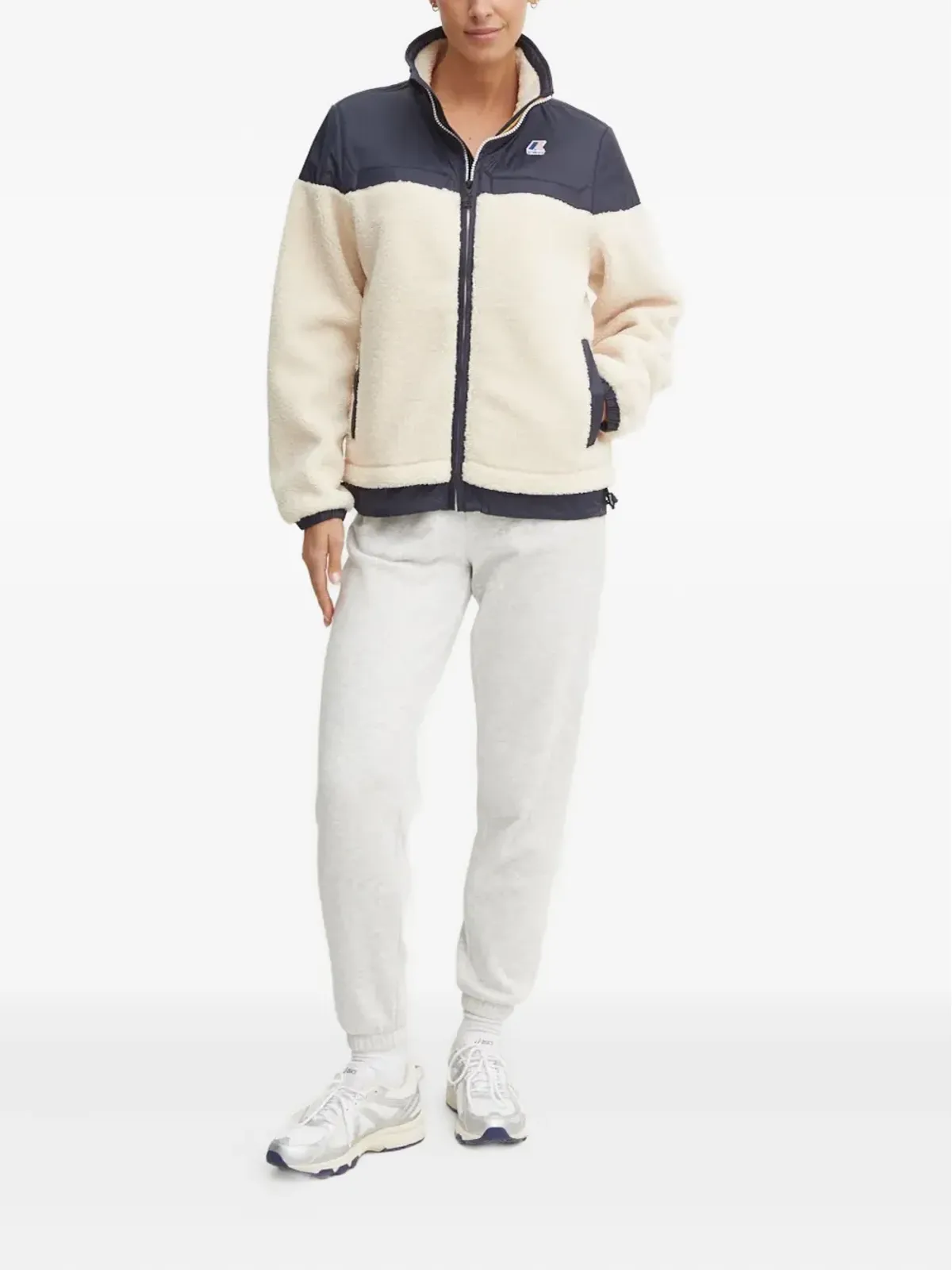 K-Way Le Vrai 3.0 Jilde Orsetto fleece-panelled zip-up jacket - Neutrals - 画像2