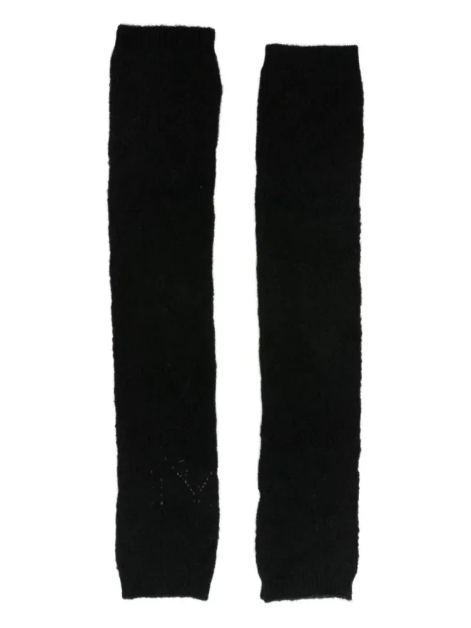 P.A.R.O.S.H. P.A.R.O.S.H. textured-knit gloves - Blackの商品画像