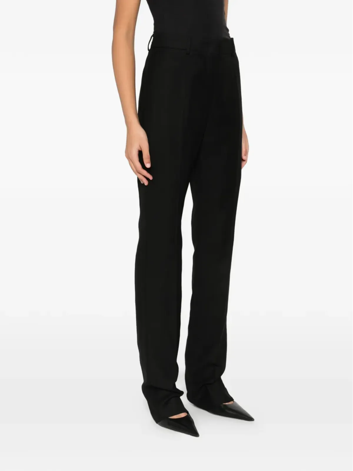 Sportmax フロントプリーツパンツ ブラック - 画像3