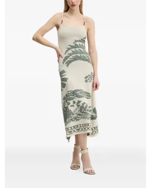 Desigual Marsella palm-textured midi dress - サムネイル1