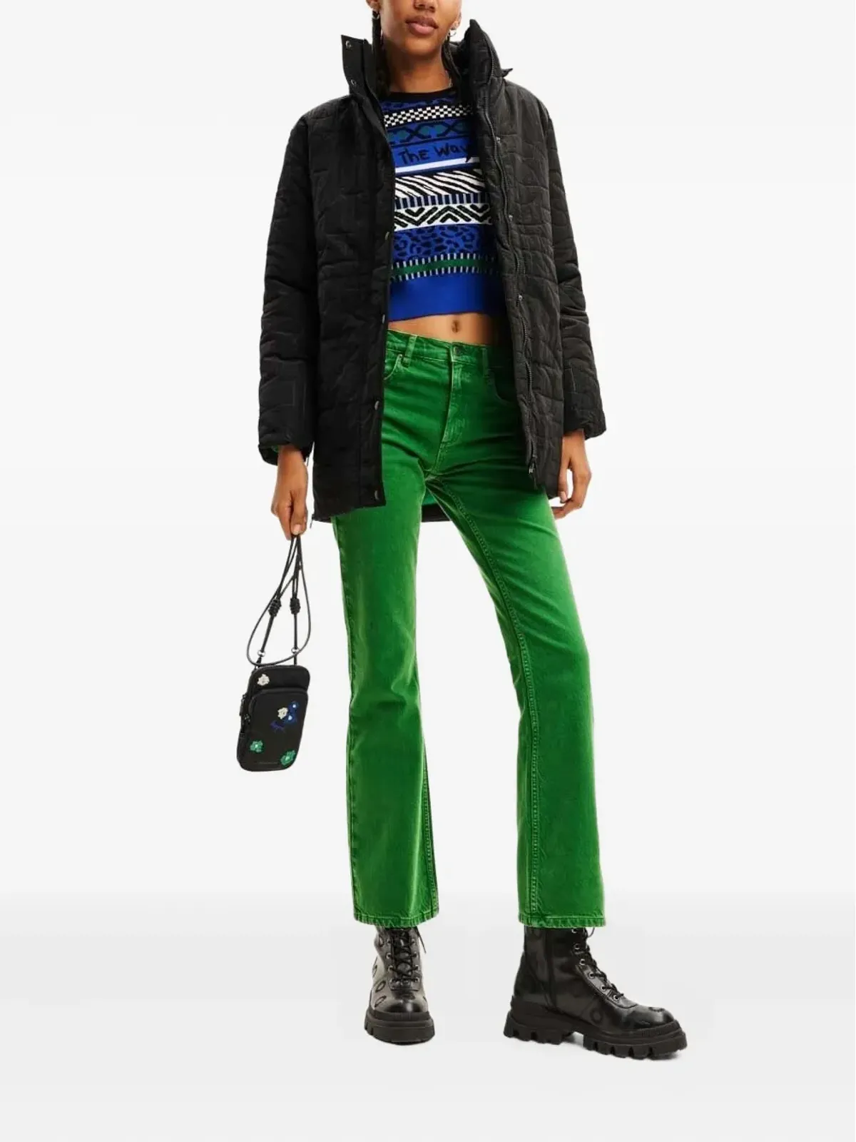 Desigual キルティングロゴ入りパディッドコート - 画像2