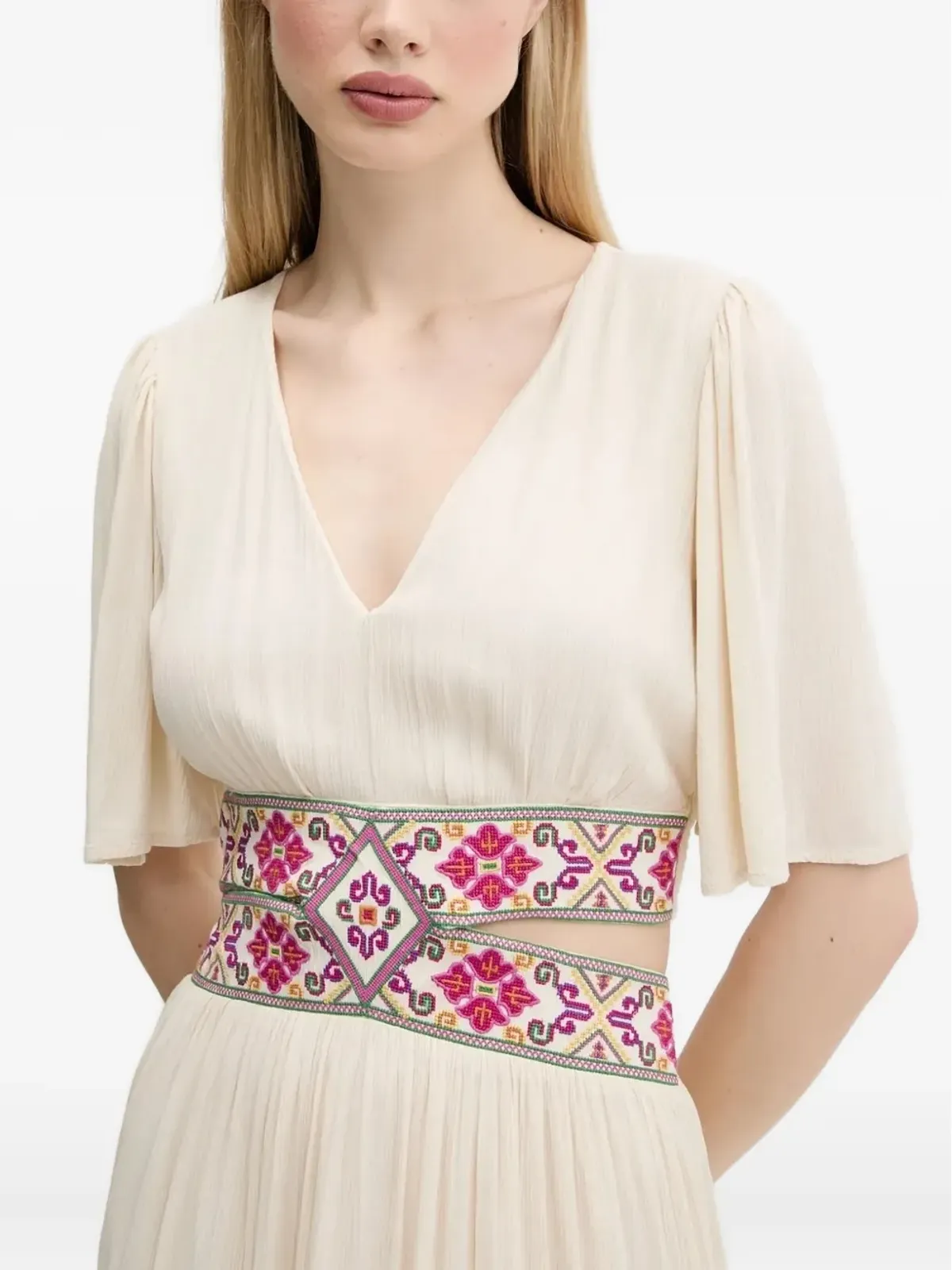 Desigual 刺繍ストラップのティアードマキシドレス - 画像4