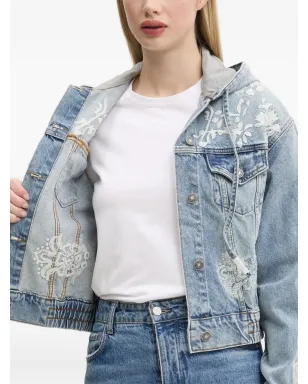 Desigual 刺繍花柄フード付きデニムジャケット - サムネイル5