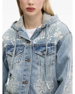 Desigual 刺繍花柄フード付きデニムジャケット - サムネイル3