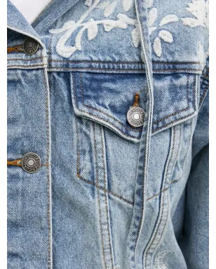 Desigual 刺繍花柄フード付きデニムジャケット - サムネイル4
