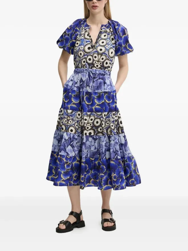Desigual Desigual パフスリーブ ティアードドレスの商品画像