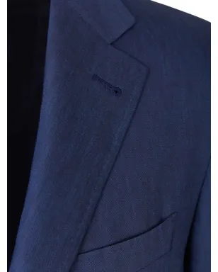 Canali 2ボタン・フラップポケット・スーツ ブルー - サムネイル4