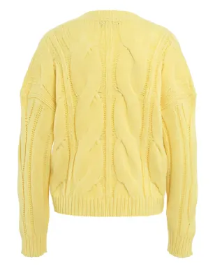Roberto Collina ケーブルニットVネックセーター イエロー - サムネイル2