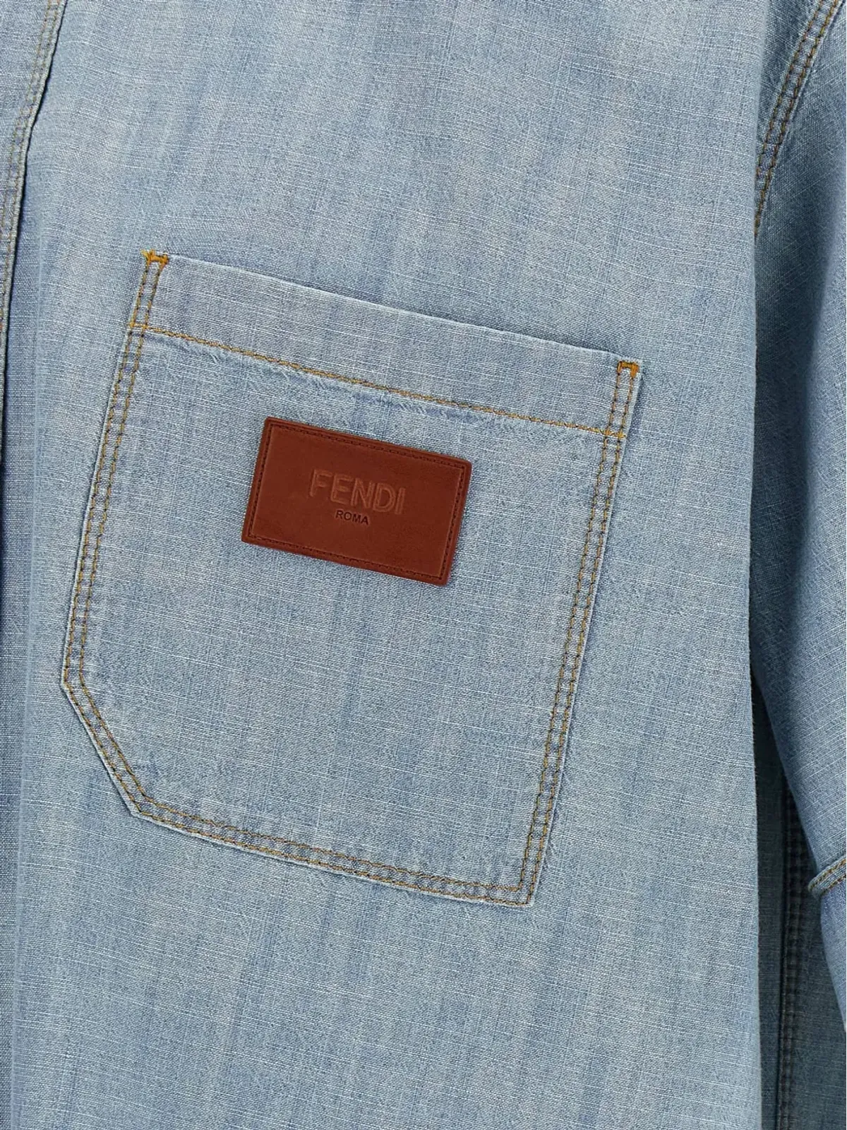 FENDI シャンブレー半袖シャツ - 画像3