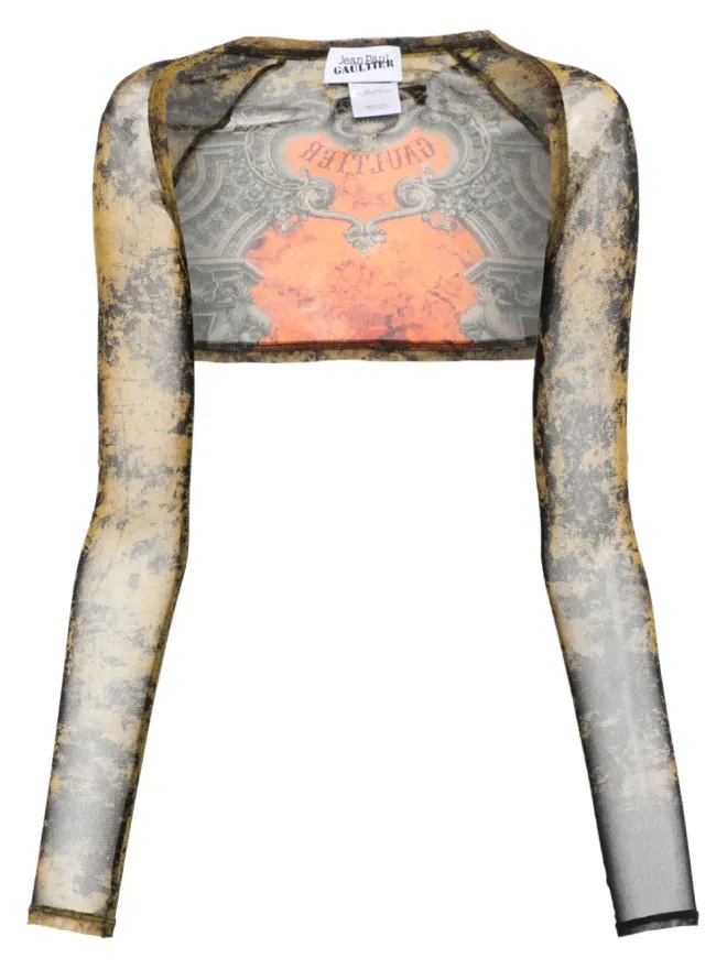 Jean Paul Gaultier Jean Paul Gaultier プリント袖のトップス - ブラックの商品画像