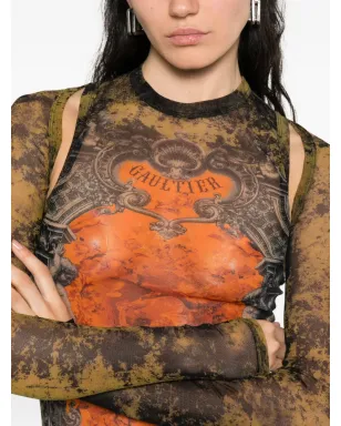 Jean Paul Gaultier プリント袖のトップス - ブラック - サムネイル5