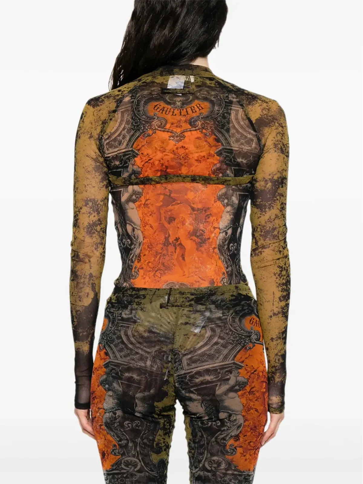 Jean Paul Gaultier プリント袖のトップス - ブラック - 画像4
