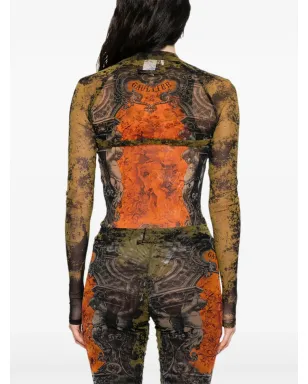 Jean Paul Gaultier プリント袖のトップス - ブラック - サムネイル4