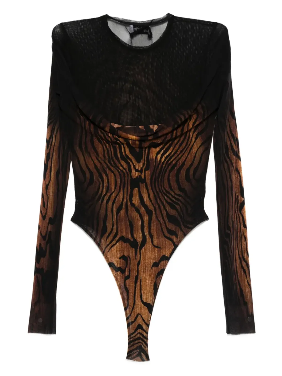 Jean Paul Gaultier 木目柄メッシュボディスーツ - ブラック - 画像2