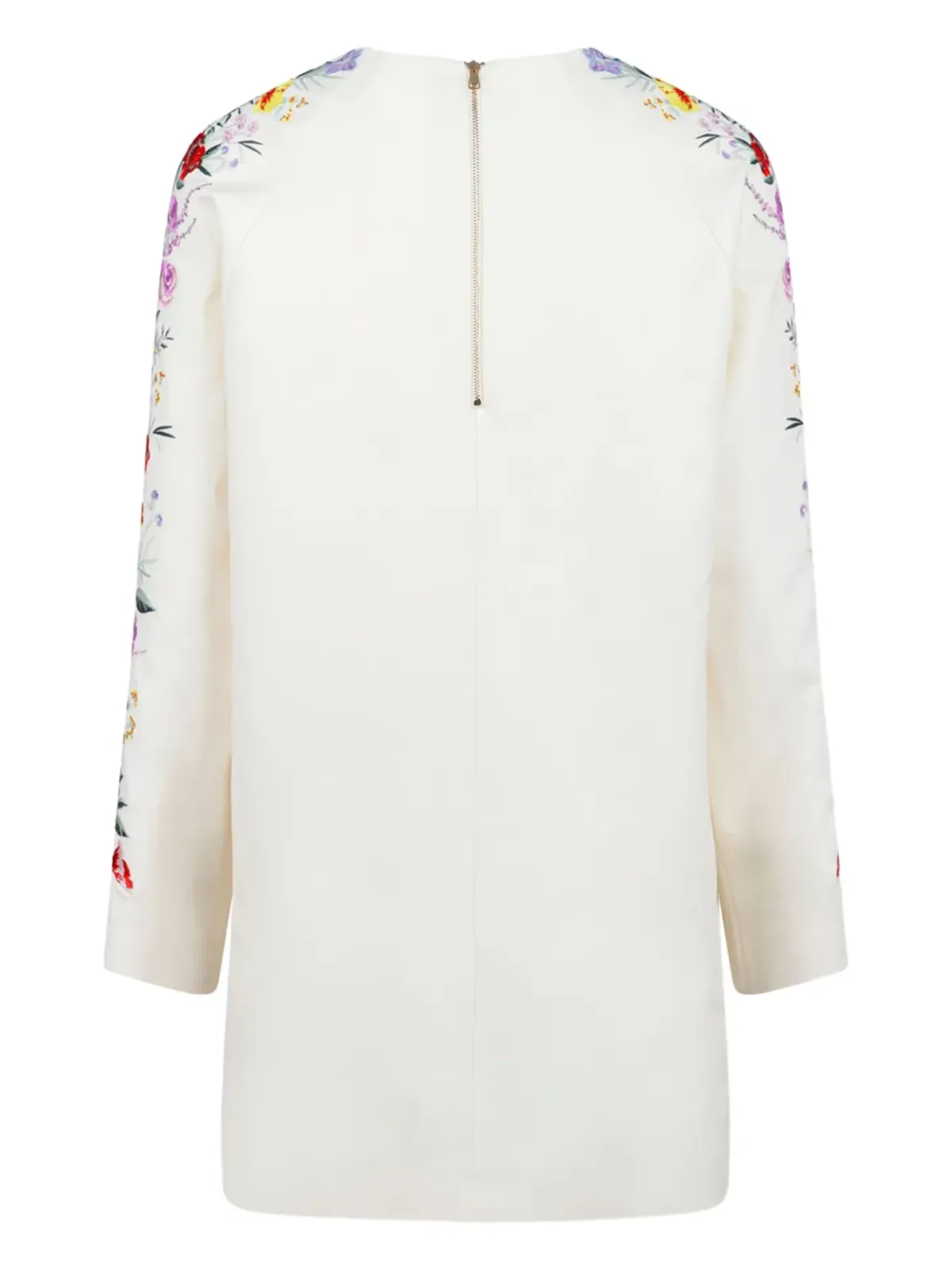 Max Mara Leva フローラル刺繍 ラグランスリーブ ミニドレス - White - 画像3