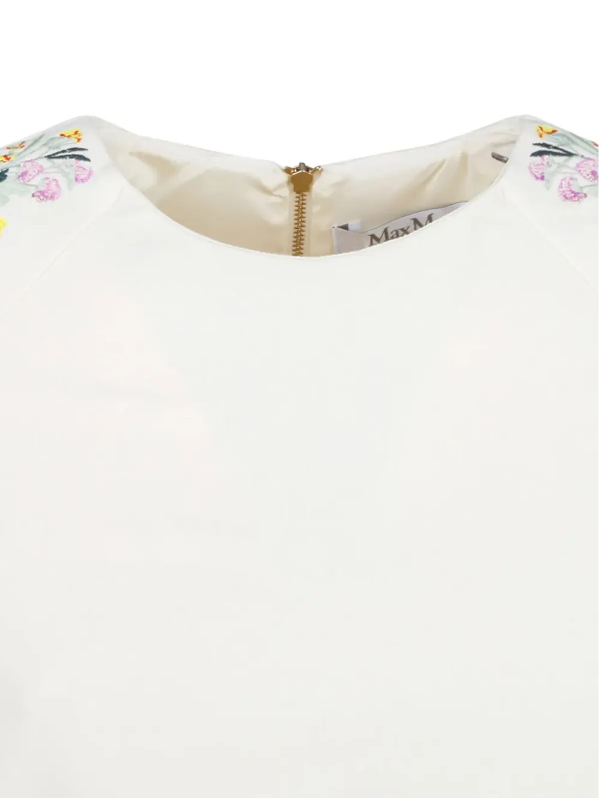 Max Mara Leva フローラル刺繍 ラグランスリーブ ミニドレス - White - 画像4