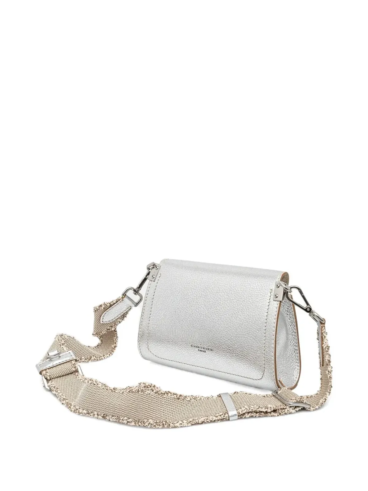 GIANNI CHIARINI Margot メタリックレザー フリンジストラップ クロスボディバッグ - 画像2