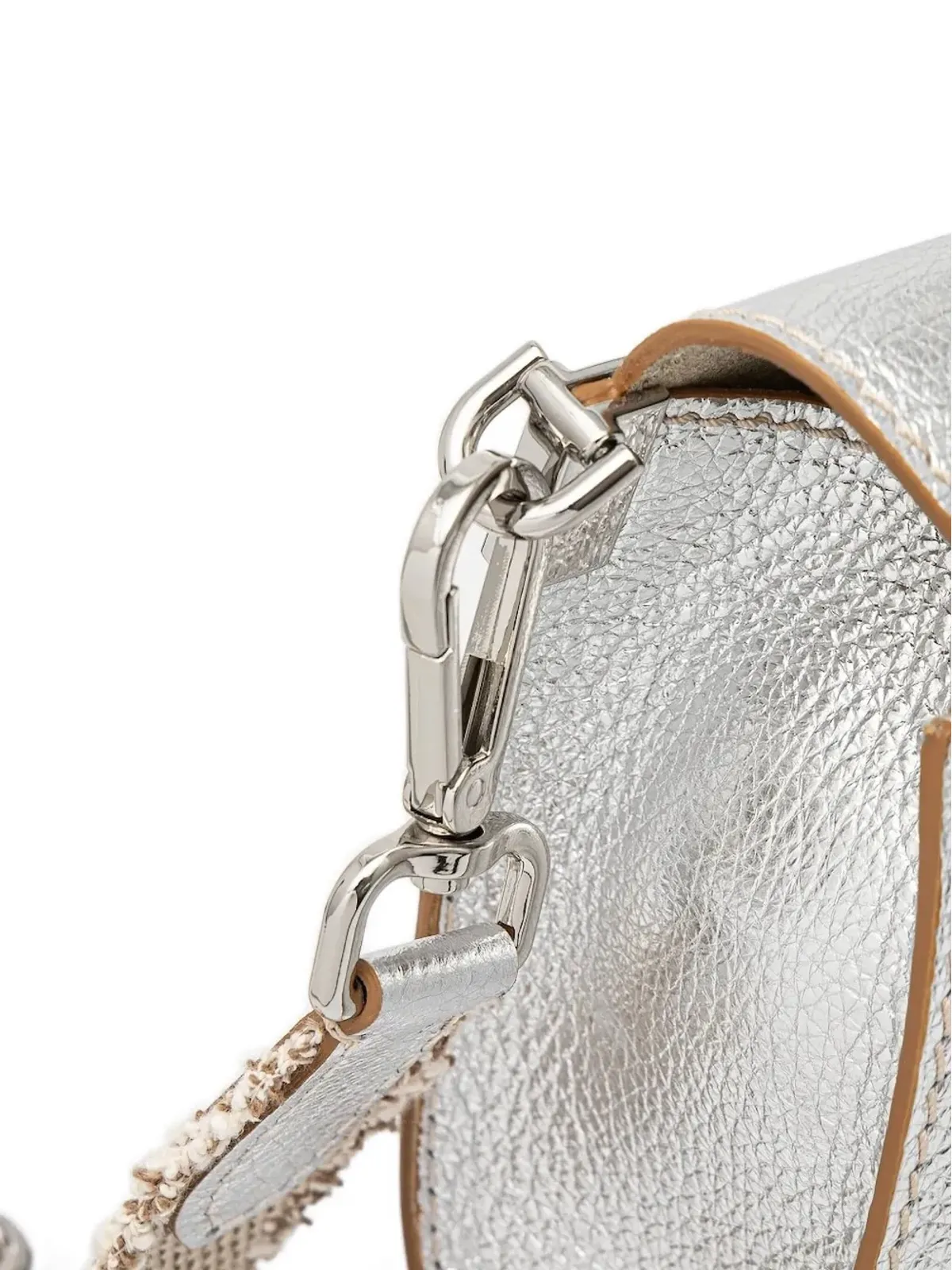 GIANNI CHIARINI Margot メタリックレザー フリンジストラップ クロスボディバッグ - 画像3