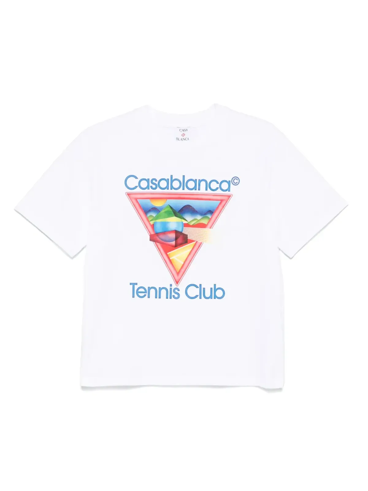 Casablanca テニス・クラブ アイコン トライアングルプリント Tシャツ ホワイト - 画像1