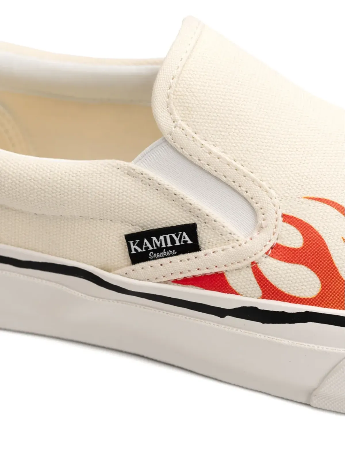 KAMIYA Cornell flame-pattern sneakers - White - 画像5