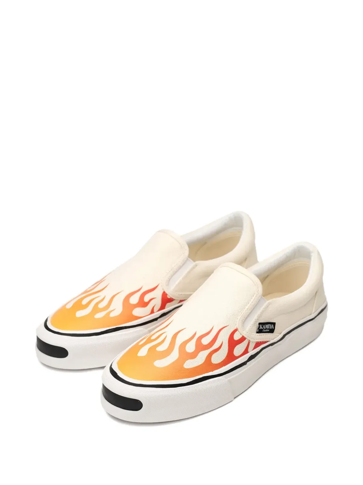 KAMIYA Cornell flame-pattern sneakers - White - 画像2