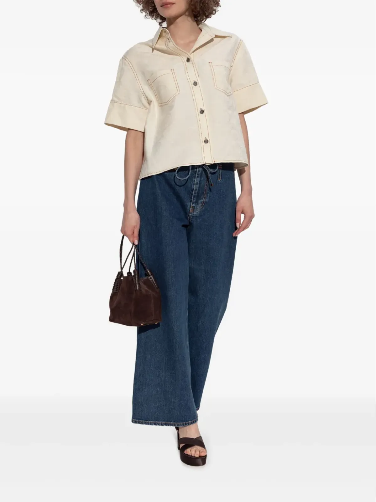 ETRO コットン ワイドレッグジーンズ - 画像2