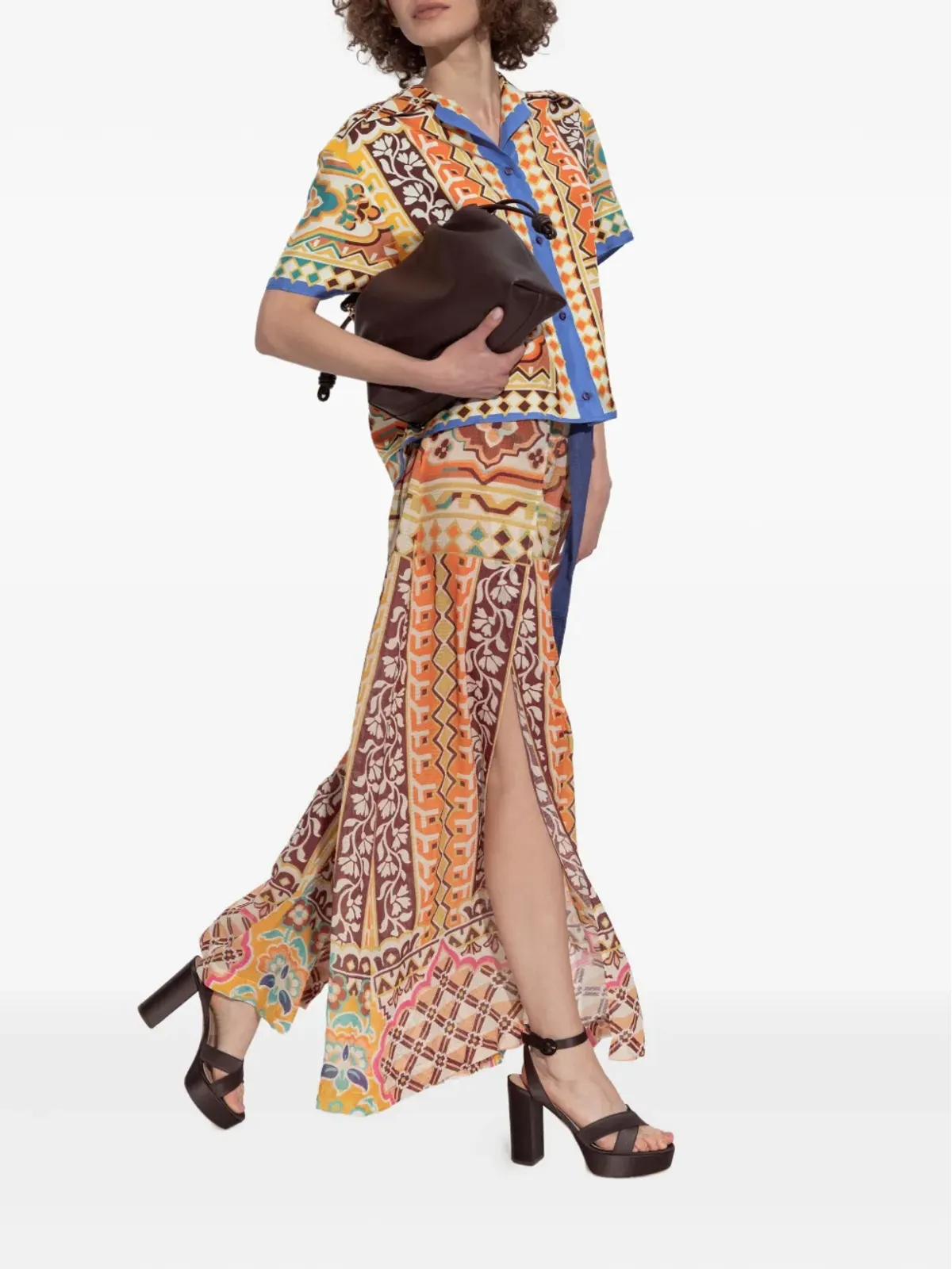 ETRO パターン柄 タイウェストパンツ - 画像5