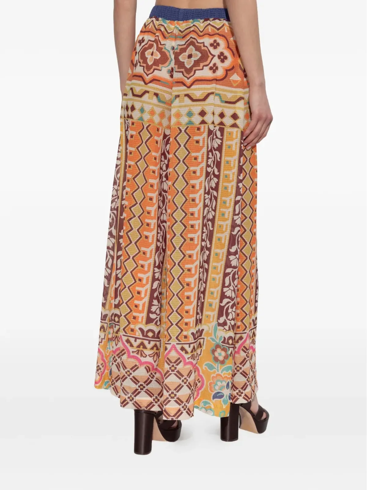 ETRO パターン柄 タイウェストパンツ - 画像3