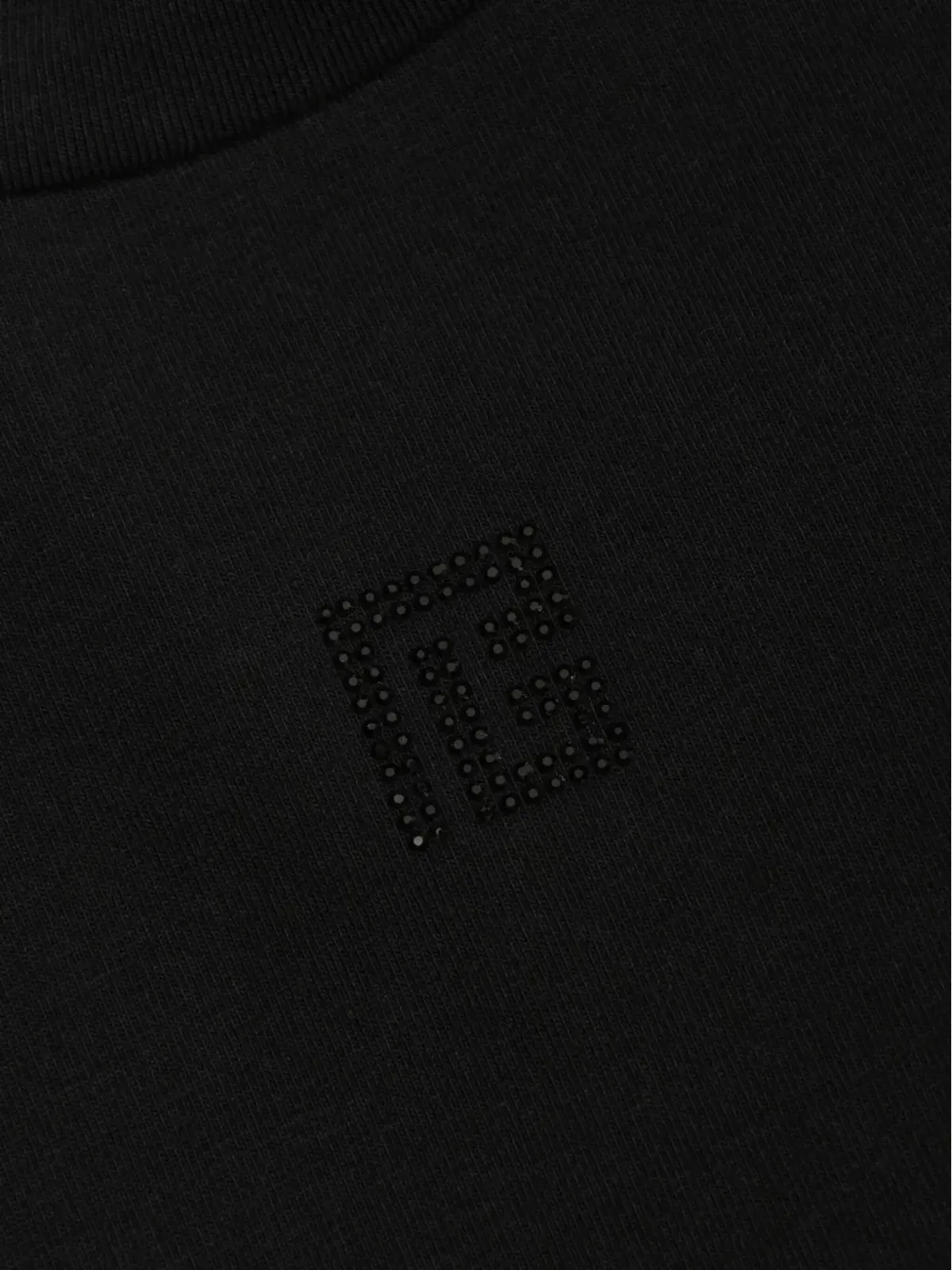Balmain Kids クリスタル装飾ショートスリーブトップ（ブラック） - 画像4