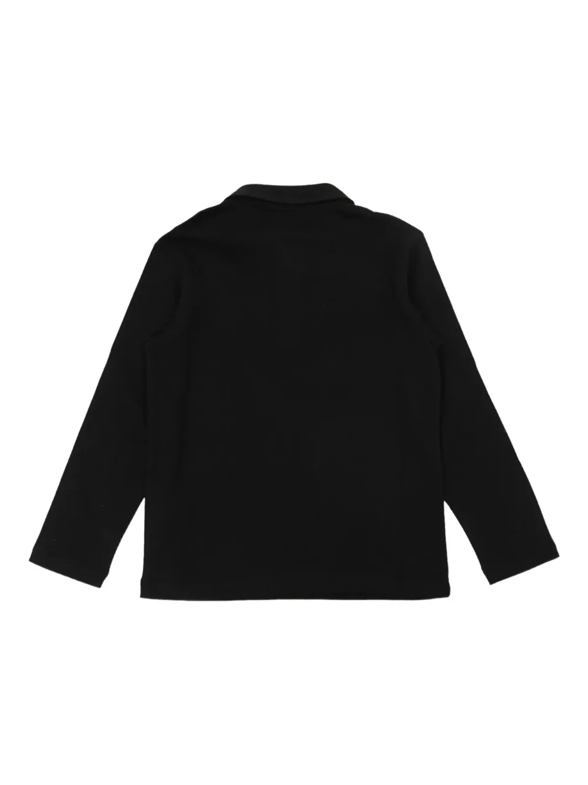 Balmain Kids ロゴテープ付き長袖ポロシャツ（ブラック） - 画像2